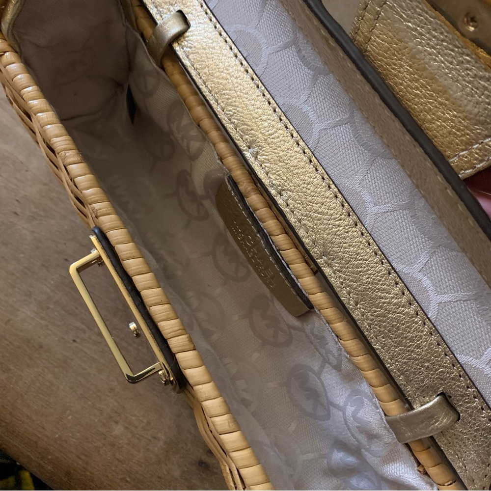 Michael Kors natural rattan clutch gold - Picture 9 of 11